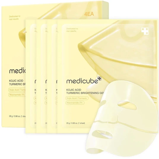 Medicube Kojic Acid Turmeric Brightening Gel Mask, 4 x 28 g