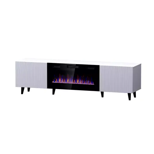 PAFOS EF TV stand 180 white/white with black legs