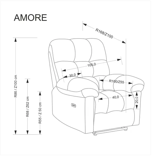 AMORE leisure chair, grey
