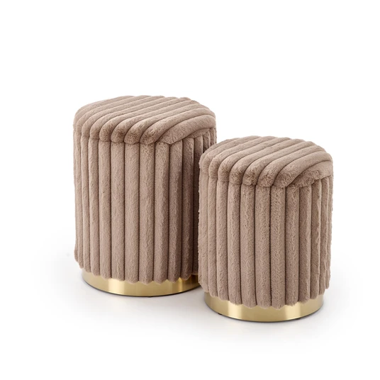 FIDO set of two stools: color: cappuccino / gold