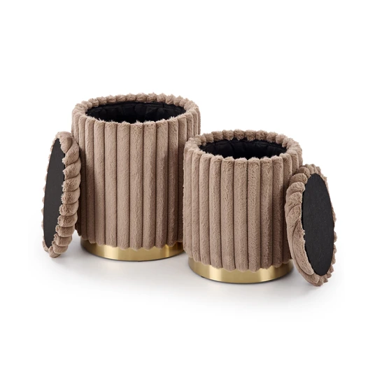 FIDO set of two stools: color: cappuccino / gold