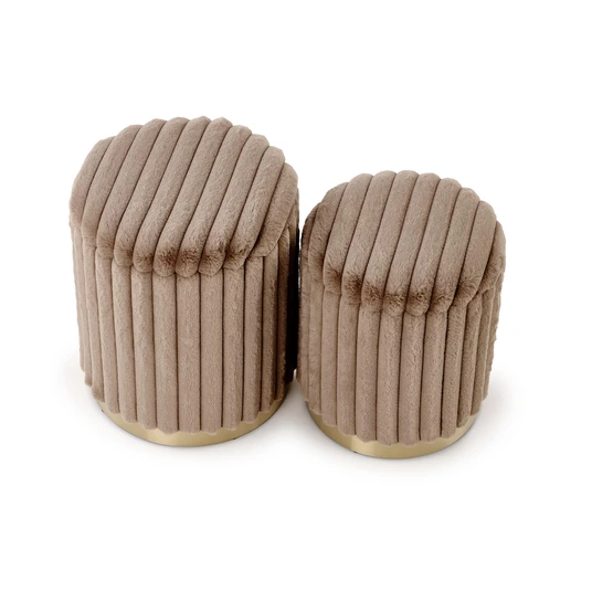 FIDO set of two stools: color: cappuccino / gold