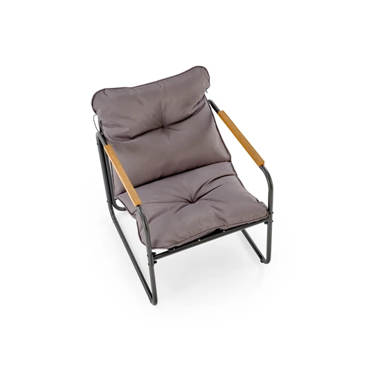 HUDSON garden set ( sofa, chair 2x, c. table ), grey / brown