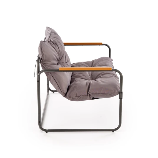 HUDSON garden set ( sofa, chair 2x, c. table ), grey / brown