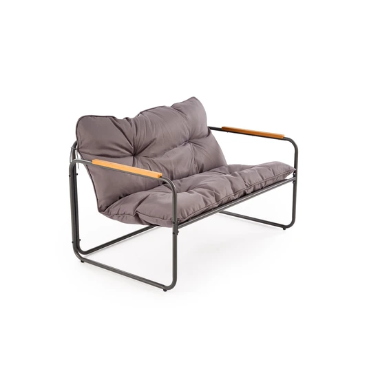 HUDSON garden set ( sofa, chair 2x, c. table ), grey / brown