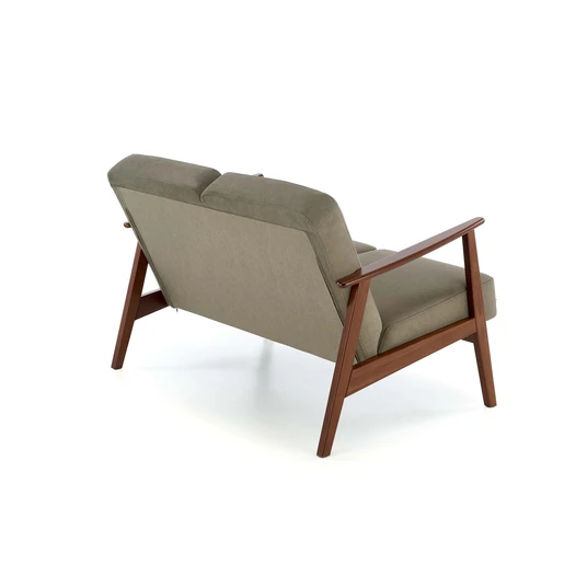 MILANO 2S sofa, olive CASTEL#39 / dark walnut