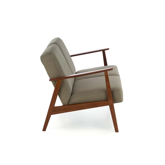 MILANO 2S sofa, olive CASTEL#39 / dark walnut
