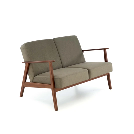 MILANO 2S sofa, olive CASTEL#39 / dark walnut