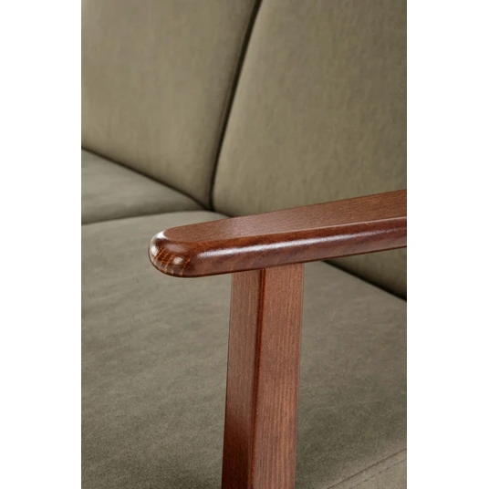MILANO 2S sofa, olive CASTEL#39 / dark walnut