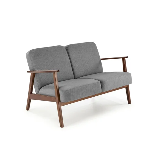 MILANO 2S sofa, grey CASTEL#93 / dark walnut