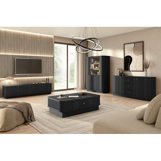 Coffee Table Vesper - Black / Gold Handles