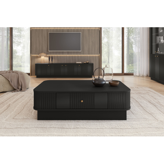 Coffee Table Vesper - Black / Gold Handles