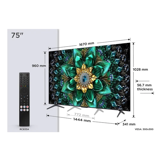Televizorius TCL 75Q6C QD Mini LED 75" Smart
