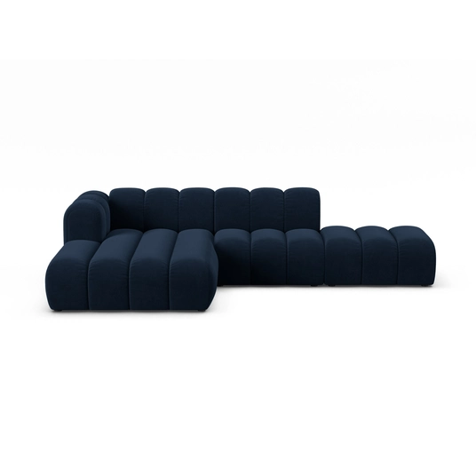 Velvet mooduldiivan vasakule avatud nurgaga, Lupine, 5 kohta, 299x177x70, kuninglik sinine