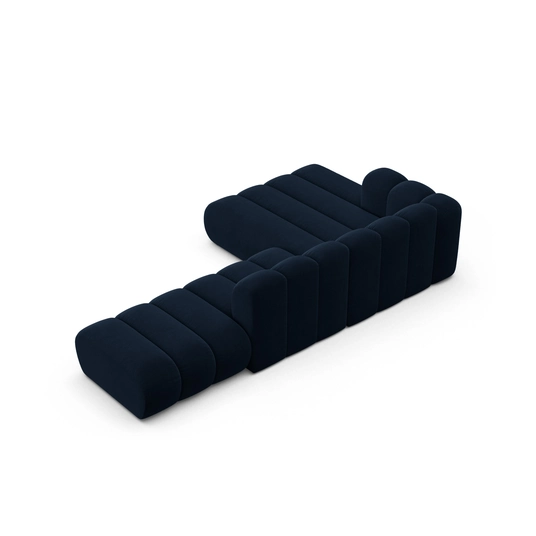 Velvet mooduldiivan vasakule avatud nurgaga, Lupine, 5 kohta, 299x177x70, kuninglik sinine
