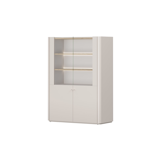Vitrine Elivo - Cashmere / Oiled Oak