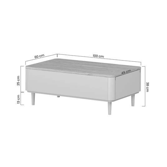 Coffee Table Elivo - Cashmere / Oiled Oak / Cashmere Legs