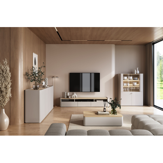 Tv Set Elivo 200 cm - Cashmere / Oiled Oak