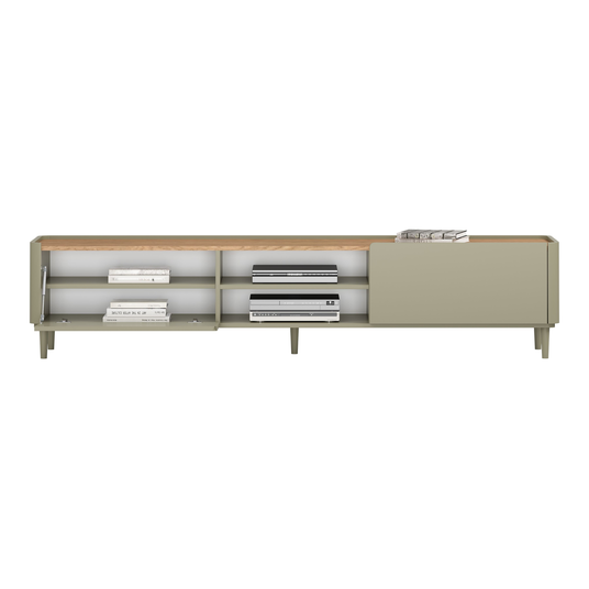 TV komplekt Elivo 220 cm - Eukalüpt / Baltic Dune Oak / Eukalüptist jalad