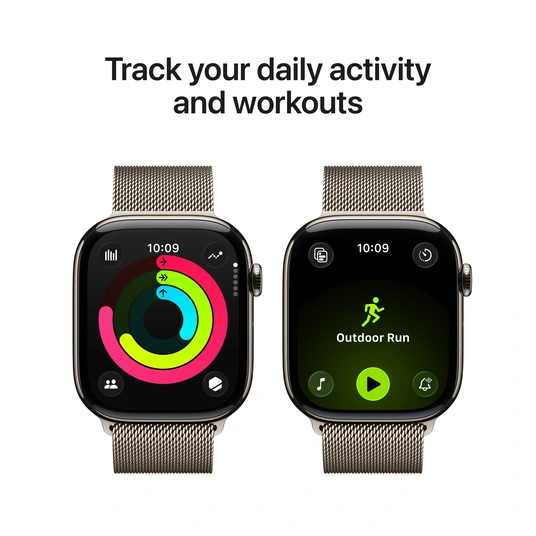 Nutikell Apple Watch Series 11 GPS + Cellular 42 mm, süsimust alumiiniumkorpus ja must spordirihm – M/L MF854ET/A