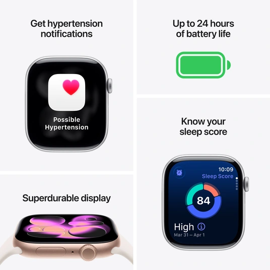 Nutikell Apple Watch Series 11 GPS + Cellular 42 mm, süsimust alumiiniumkorpus ja must spordirihm – M/L MF854ET/A