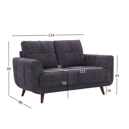 Sofa STEVE 2-seater, dark grey