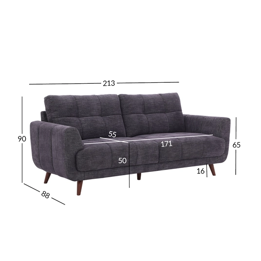 Sofa STEVE 3-seater, dark grey