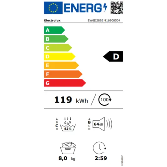 Electrolux EW6D28BE kuivati