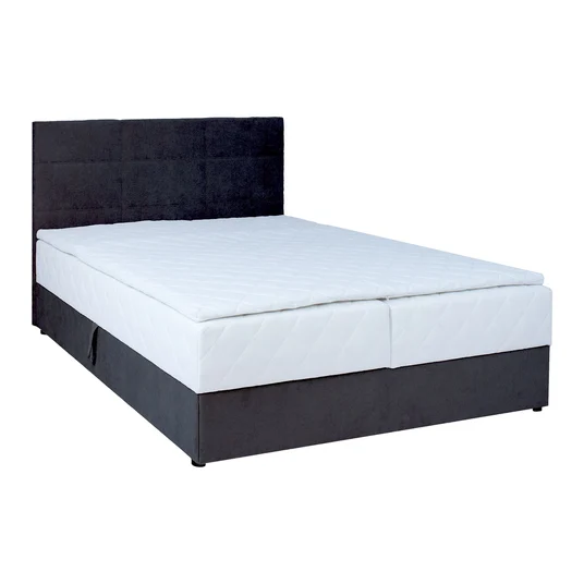 Kontinentaalvoodi LEVI 160x200cm, madratsiga, tumehall, 163x210xH114,5cm
