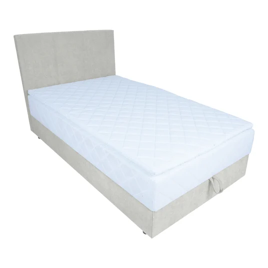 Continental bed LEVI 120x200cm, with mattress, dark beige