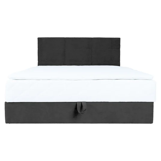 Continental bed LEVI 140x200cm, with mattress, dark grey