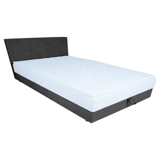 Continental bed LEVI 140x200cm, with mattress, dark grey