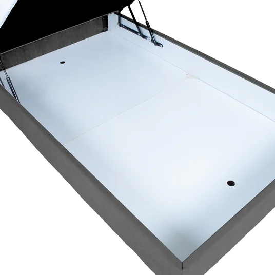 Continental bed LEVI 140x200cm, with mattress, dark grey
