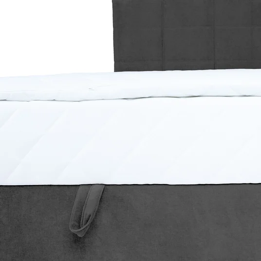 Continental bed LEVI 140x200cm, with mattress, dark grey