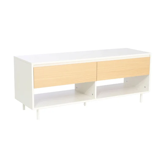 TV laud HERTA 120x40xH48cm, valge/hele puit