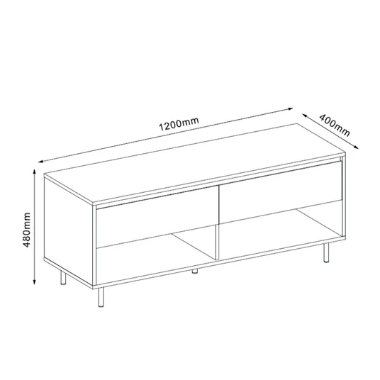 TV laud HERTA 120x40xH48cm, valge/hele puit