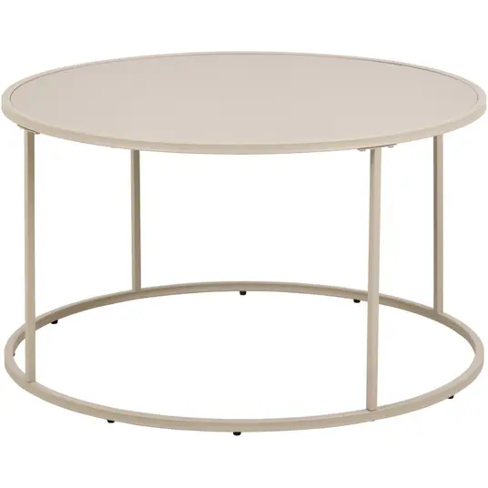 Seaford coffee table, Top melamine grey, Base steel matt grey, Ø80x45 cm