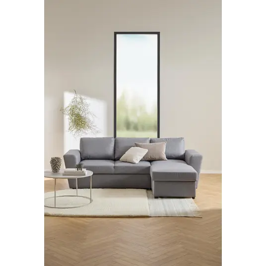 Seaford coffee table, Top melamine grey, Base steel matt grey, Ø80x45 cm