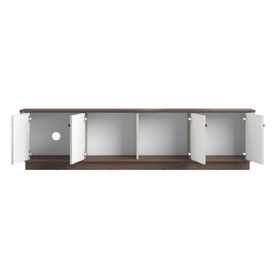 TV komplekt Vesper 187 cm - Cashmere / Pähkel / Mustad käepidemed