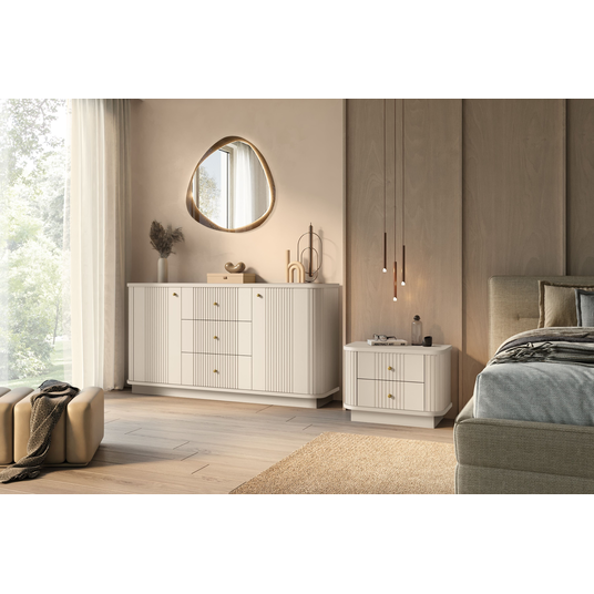 Set Of Night Stands Vesper - Cashmere / Gold Handles