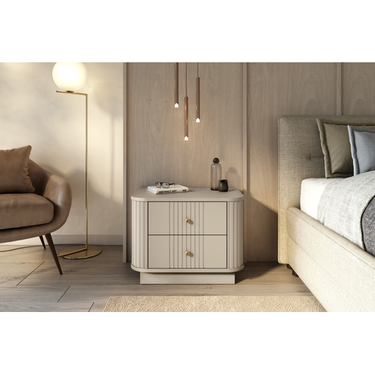 Set Of Night Stands Vesper - Cashmere / Gold Handles