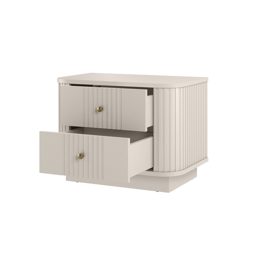 Set Of Night Stands Vesper - Cashmere / Gold Handles