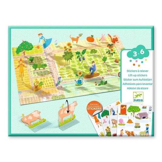 Kūrybos rinkinys Djeco Lift Up Stickers Farm DJ00045