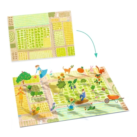 Kūrybos rinkinys Djeco Lift Up Stickers Farm DJ00045