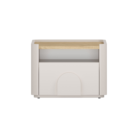 Night Stand Amilio - Cashmere / Oiled Oak / Cashmere Handles