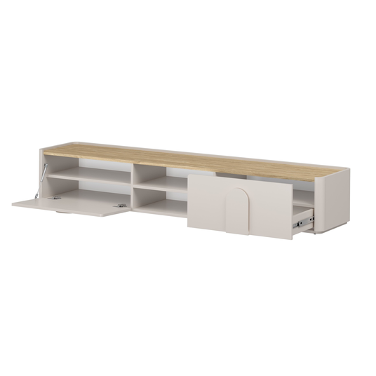 Tv Set Amilio 220 Cm - Cashmere / Oiled Oak / Cashmere Handles