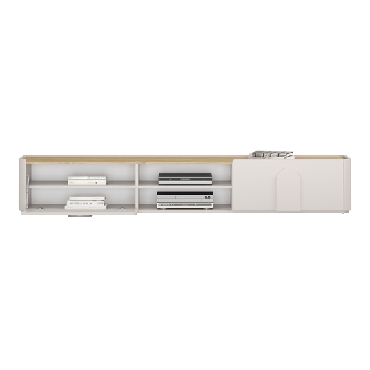 Tv Set Amilio 220 Cm - Cashmere / Oiled Oak / Cashmere Handles