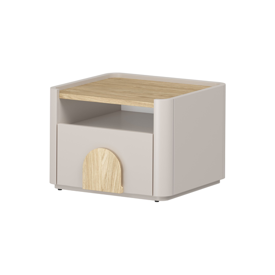 Night Stand Amilio - Cashmere / Oiled Oak / Light Oak Handles