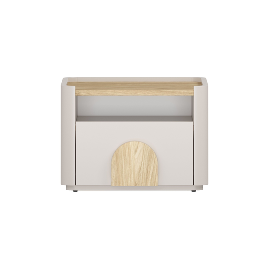 Night Stand Amilio - Cashmere / Oiled Oak / Light Oak Handles