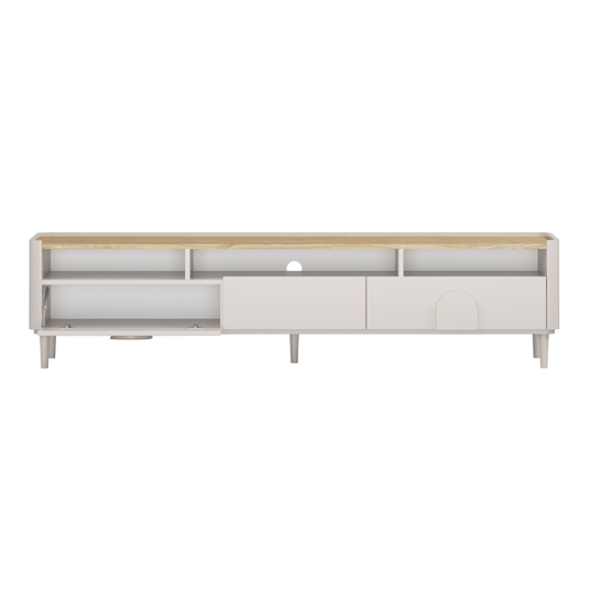 Tv Set Amilio 200 Cm - Cashmere / Oiled Oak / Cashmere Handles / Cashmere Legs